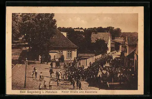 AK Bad Segeberg i. Holstein, Kieler Strasse und Seestrasse
