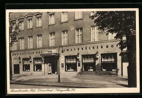 AK Düsseldorf, Hotel-Restaurant Zweibrücker Hof, Königsallee 92