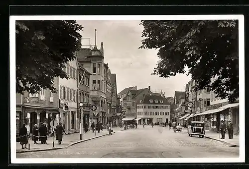 AK Göppingen, Marktstrasse mit Geschäften