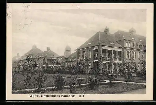 AK Hamburg-Barmbek, Blick zum Allgem. Krankenhaus, H. 1