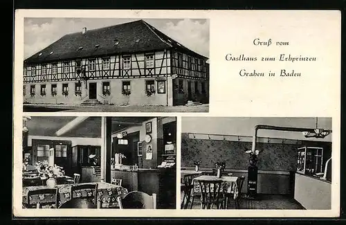 AK Graben i. Baden, Gasthaus zum Erbprinzen