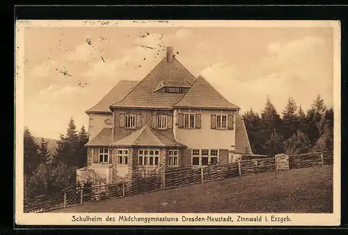 AK Zinnwald i. Ezgeb., Schulheim des Mädchengymnasiums Dresden-Neustadt