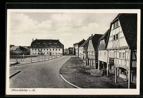 AK Hirschfelde i. Sa., Strassenpartie am Marktplatz