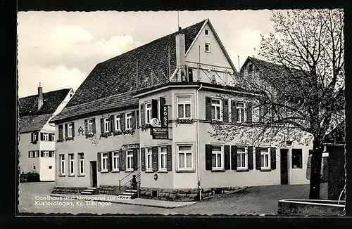 AK Kusterdingen, Blick auf das Gasthaus zur Rose mit Metzgerei