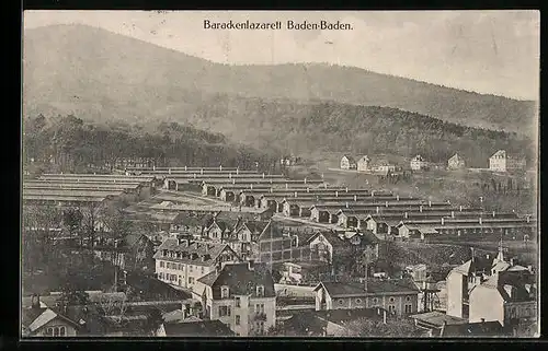 AK Baden-Baden, Blick nach dem Barackenlazarett