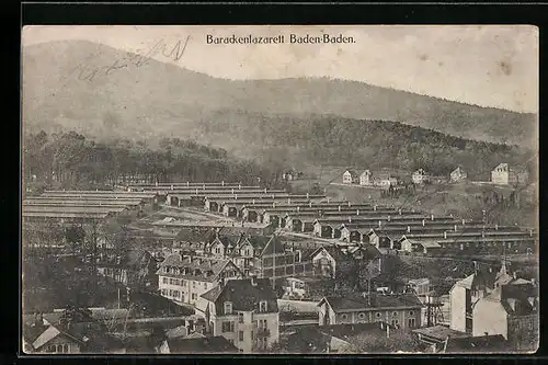 AK Baden-Baden, Blick nach dem Barackenlazarett