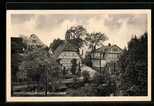 AK Seifersdorf, Blick nach der Schule und der Kirche