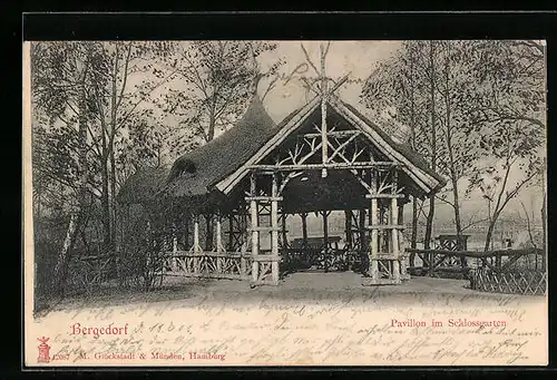 AK Hamburg-Bergedorf, der Pavillon im Schlossgarten