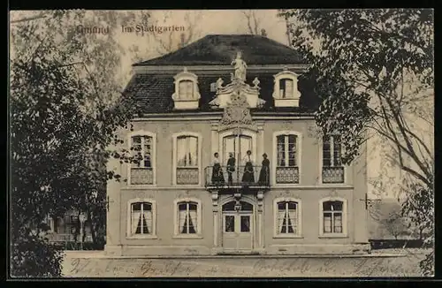 AK Gmünd, herrschaftliches Haus im Stadtgarten