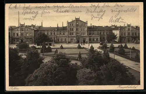 AK Zittau, Blick nach dem Hauptbahnhof