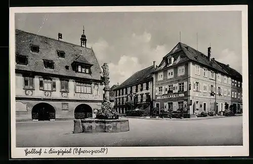 AK Haslach / Kinzigtal, Platz mit dem Gasthaus Ratsstube