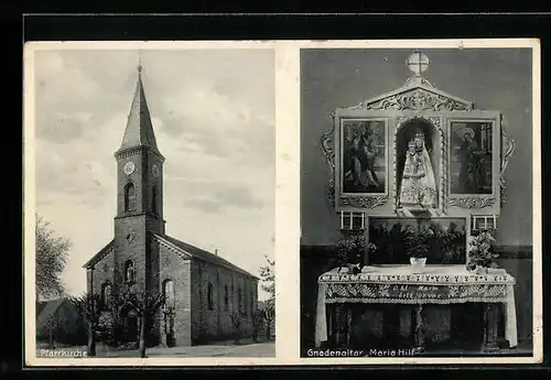 AK Nesselried, Pfarrkirche mit Gnadenaltar Maria Hilf