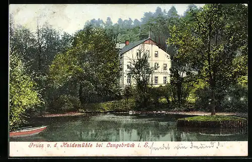 AK Langebrück i. Sa., Partie an der Haidemühle