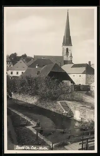 AK Zwettl, Ortsansicht mit Kirche