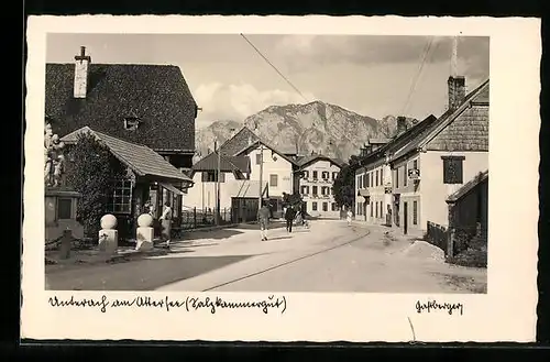 AK Unterach am Attersee, Teilansicht mit Gasthof