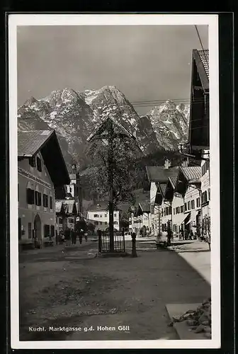 AK Kuchl, Marktgasse mit Hohem Göll