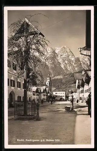 AK Kuchl, Marktgasse g. d. Hohen Göll