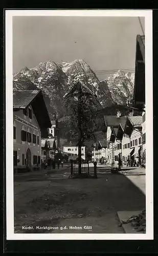 AK Kuchl, Hoher Göll aus der Marktgasse gesehen