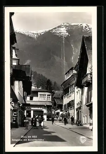 AK Zell am See, Seegasse mit Schmittenhöhe
