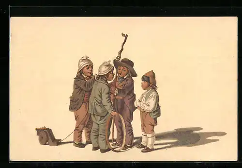 AK Gottfried Mind, Kinder mit Spielzeug, Pro Juventute