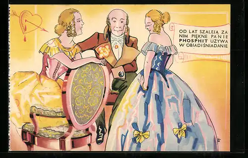 Künstler-AK Elegante Gesellschaft, Phophit Spiess, Medikament