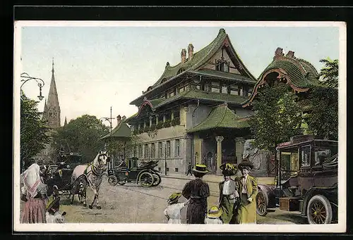 AK Berlin, Vor dem Zoologischen Garten mit Pferdewagen