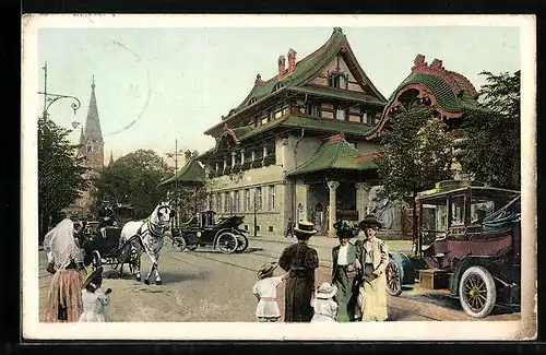 AK Berlin, Vor dem Zoologischen Garten mit Pferdewagen