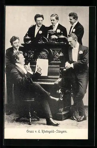 AK Rheingold-Sänger am Klavier