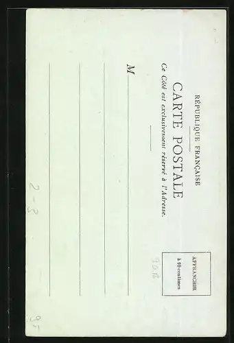 Lithographie La Poste au Cachemire, Briefträger, Postbote