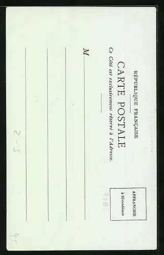 Lithographie La Poste en Suisse, Briefträger, Postbote