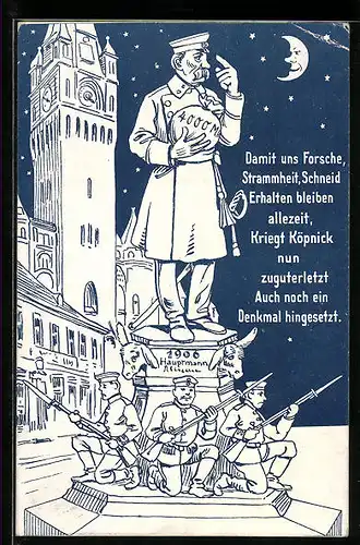 Künstler-AK Berlin, Hauptmann von Köpenick Denkmal