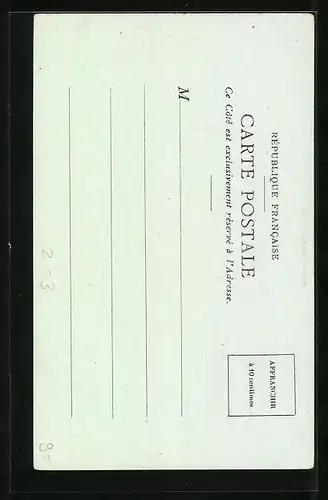 Lithographie La Poste en Abyssine, Briefmarke