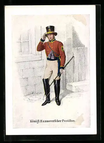 Künstler-AK Königl. Hannover`scher Postillon, Briefmarke s Geburtstag 1941