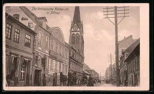 AK Mitau, Die katholische Kirchenstrasse