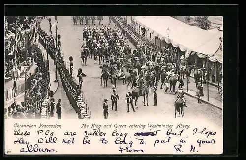 AK London, Coronation Procession, The King and Queen entering Westminster Abbey