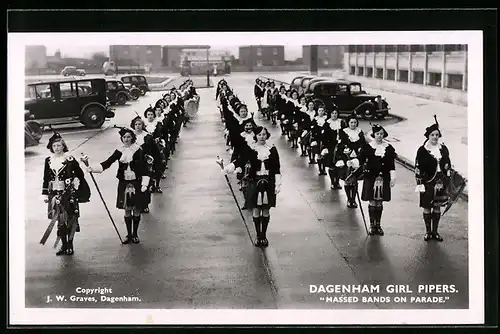 AK Dagenham, Girl Pipers, Massed Bands on Parade