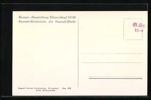 AK Düsseldorf, Grosse Ausstellung 1926, Vasenol-Kinderheim