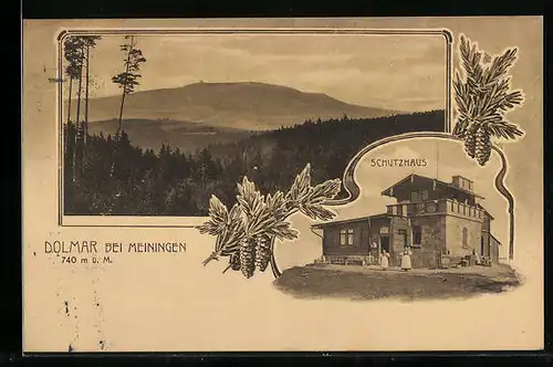 AK Dolmar b. Meiningen, Panorama, Schutzhaus