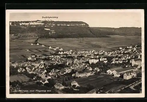 AK Spaichingen, Ortsansicht vom Flugzeug aus, Dreifaltigkeitsberg