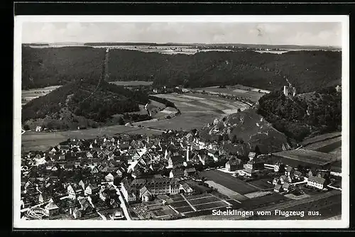 AK Schelklingen, Ortsansicht vom Flugzeug aus