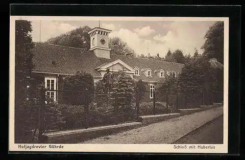 AK Göhrde, Ansicht vom Schloss mit Hubertus