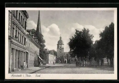 AK Arnstadt i. Thür., Strassenpartie am Ried