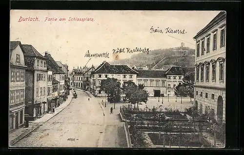 AK Durlach, Strassenpartie am Schlossplatz