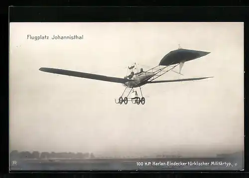 AK Flugplatz Johannisthal, 100 HP Harlan-Eindecker, türkischer Militärtyp