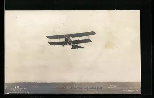 Foto-AK Sanke Nr. 269: Flugzeug Albatros-Doppeldecker im Flug