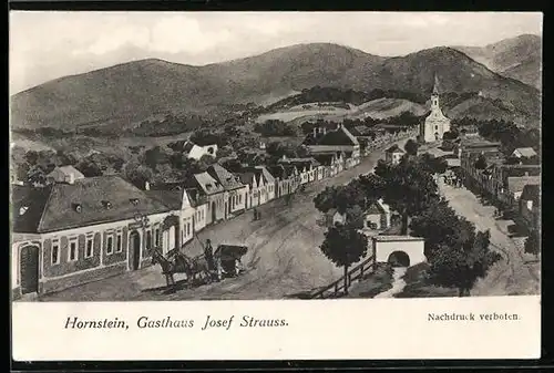 Künstler-AK Hornstein, Gasthaus Josef Strauss