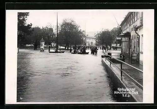 AK Kirchheim-Teck, Hochwasser 07.05.1931