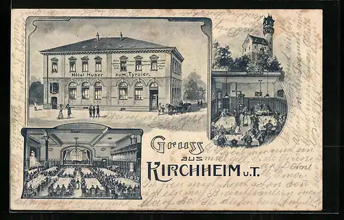 AK Kirchheim unter Teck, Hotel Huber zum Tyroler, Turm