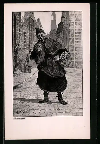 Künstler-AK Hamburger Stadttyp, Zitronenjette