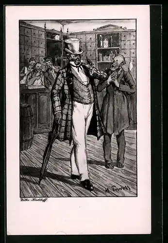 Künstler-AK Hamburger Stadttyp, Vetter Hirschhoff